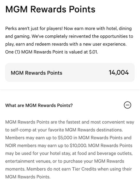 mgm tier points|More.